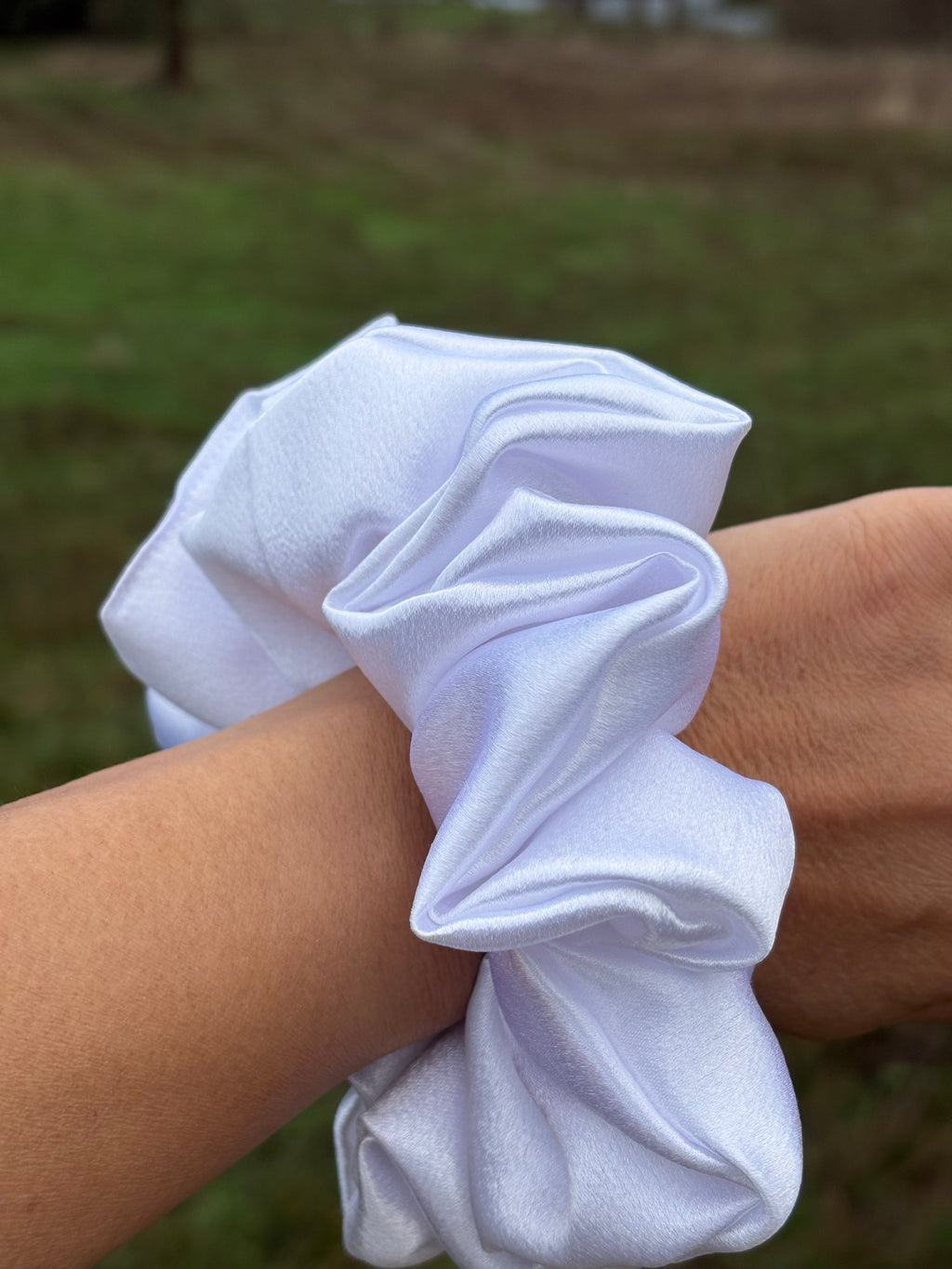 Yes I Do – White Satin Scrunchie | XXL Oversized Scrunchie