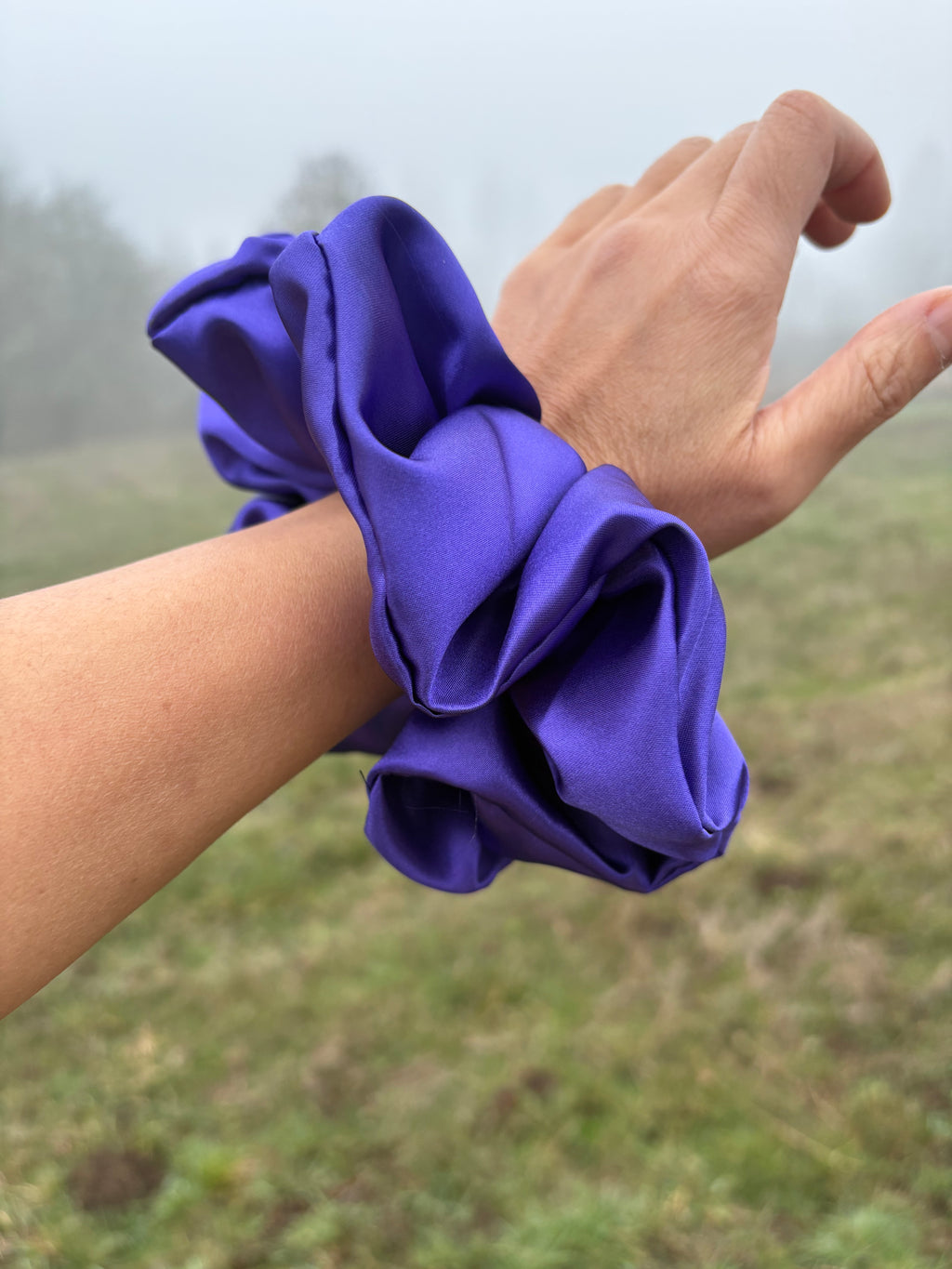 Mind Your Business - Oversized Purple Satin Scrunchie (XXL)