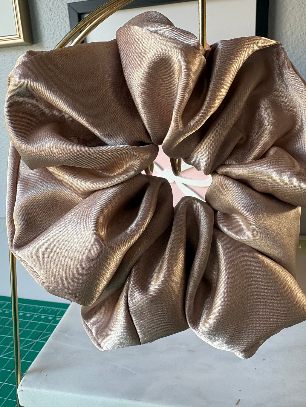 It's Fine - Oversized Beige Satin Scrunchie (XXL)