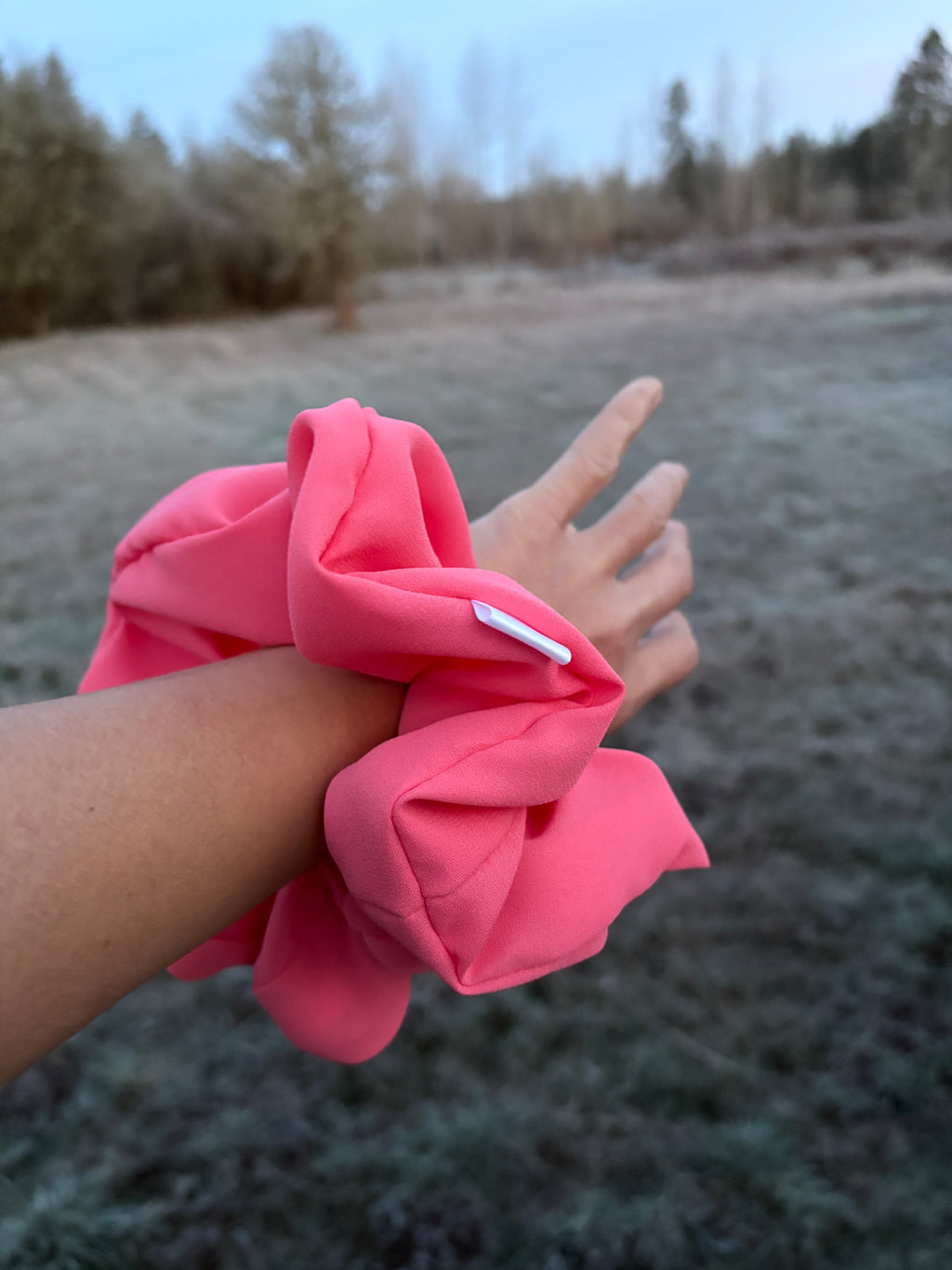 Less of a Problem - Oversized Coral Rayon Scrunchie (XXL)