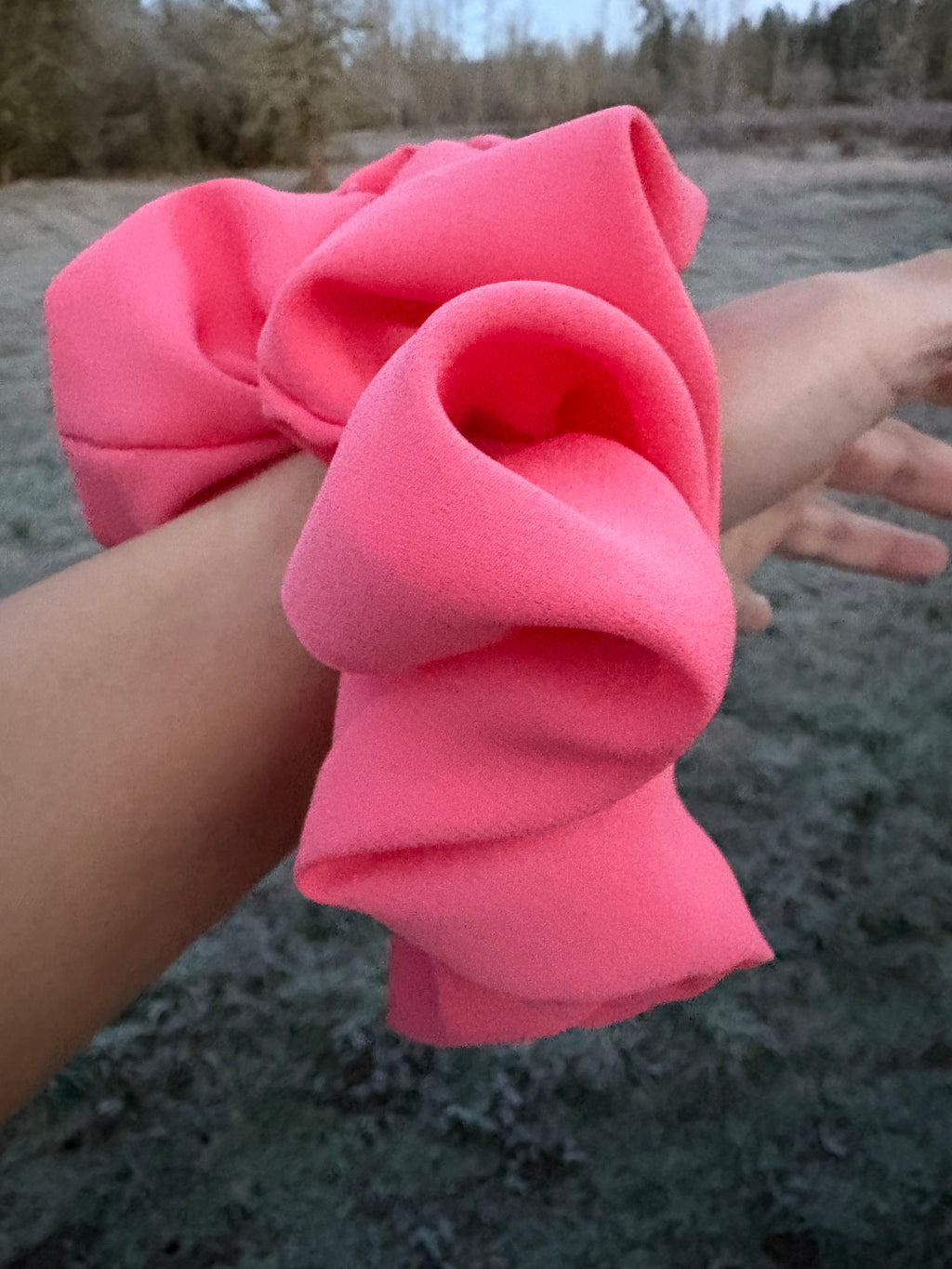 Less of a Problem - Oversized Coral Rayon Scrunchie (XXL)