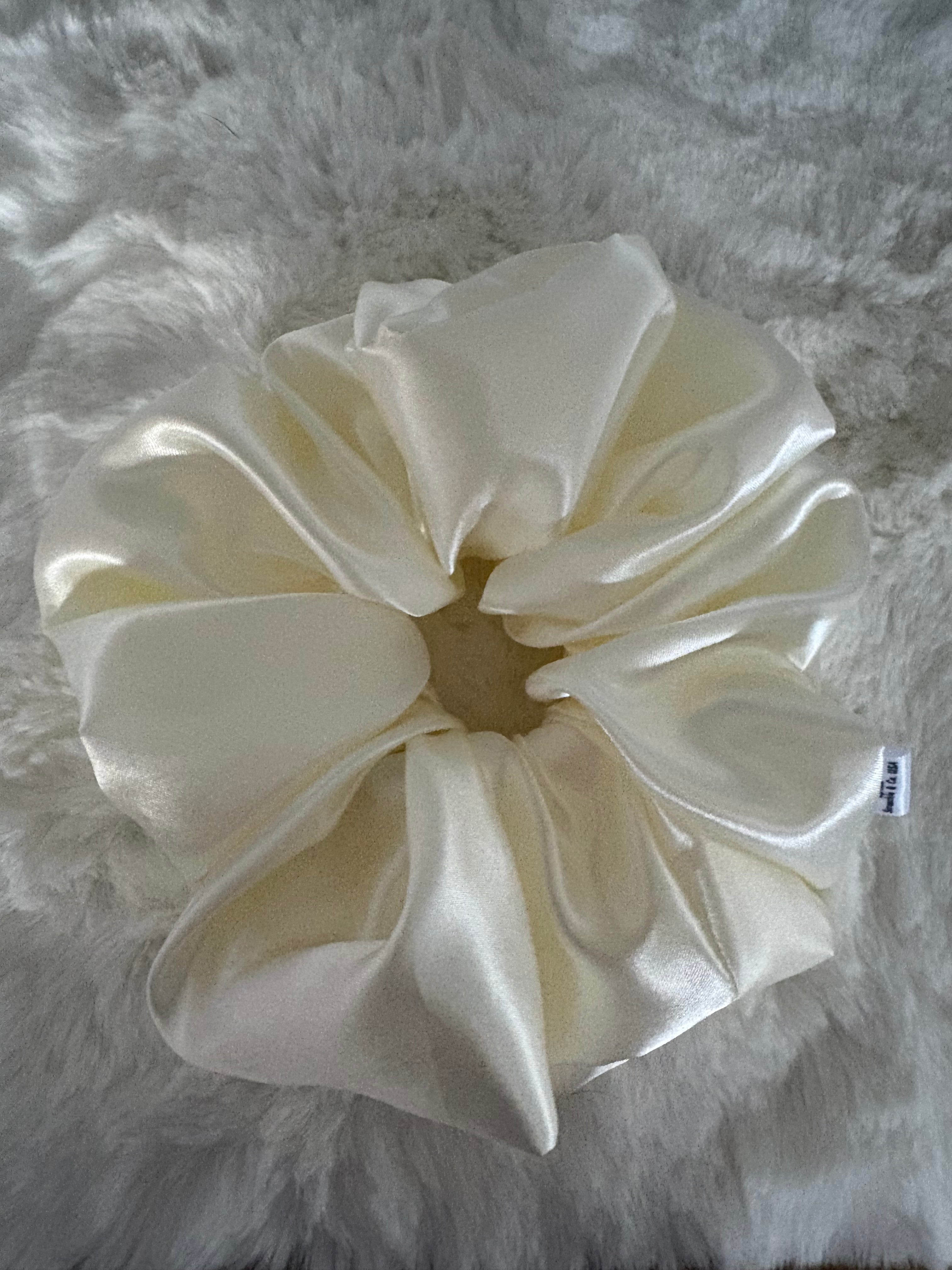 Amazing Grace - Oversized Light Yellow Satin Scrunchie (XXL)