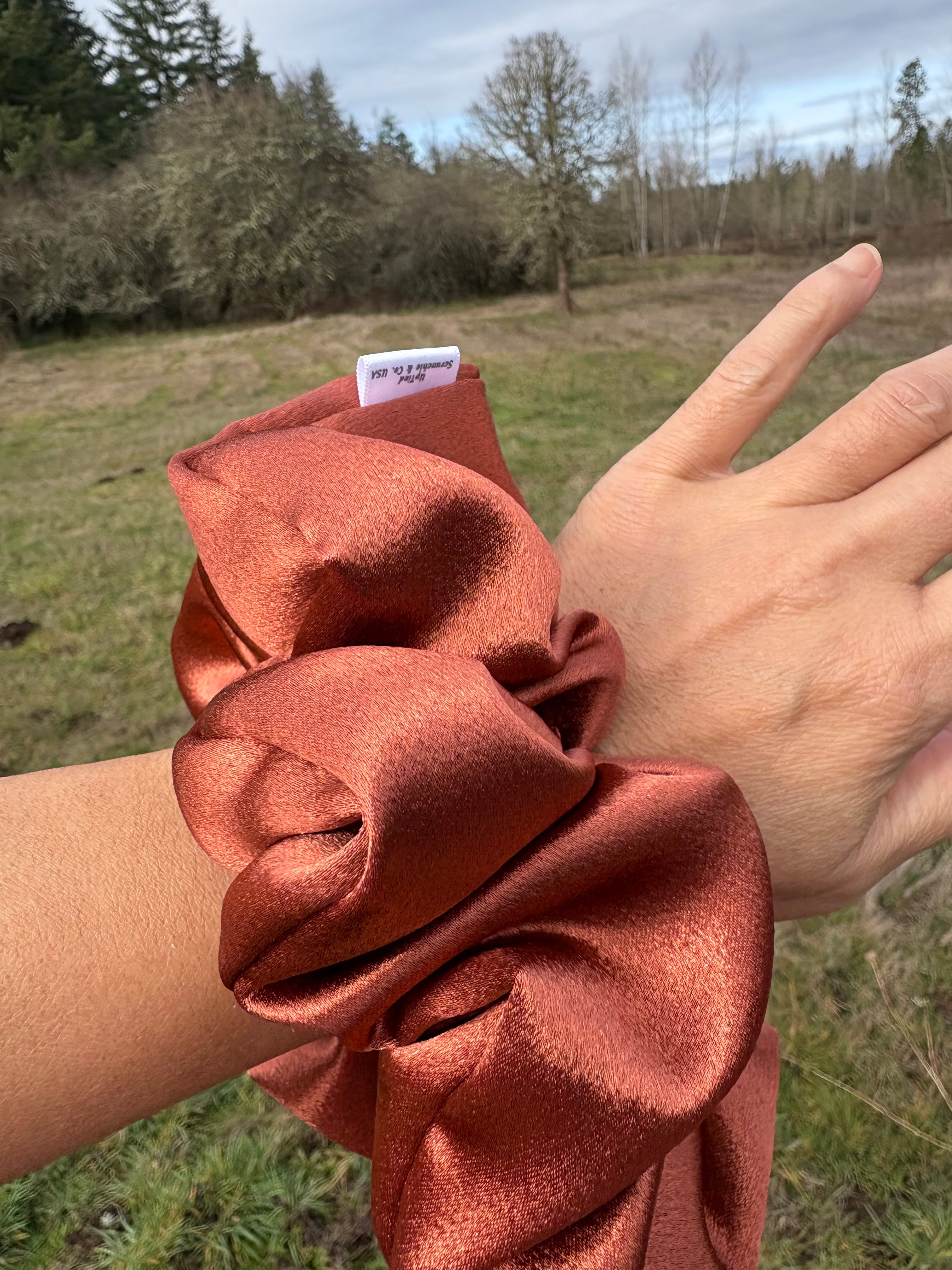 Whatever - Oversized Auburn Satin Scrunchie (XXL)