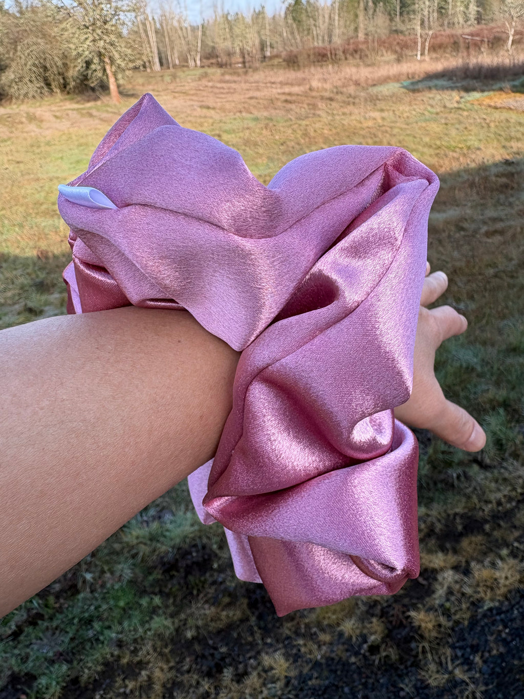 Just Let It Be - Oversized Blush Satin Scrunchie (XXL)