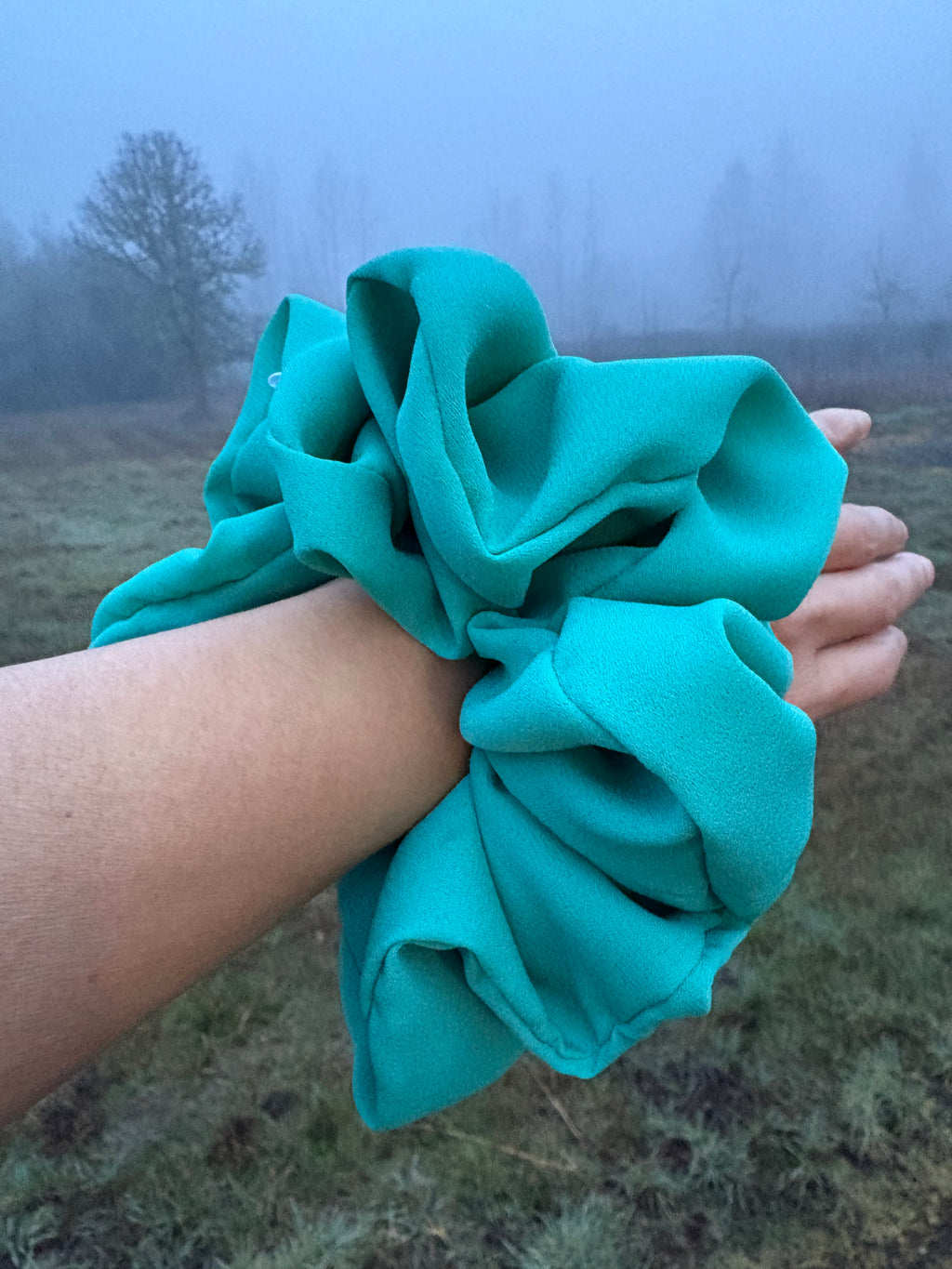 Still With Me - Oversized Teal Rayon Scrunchie (XXL)