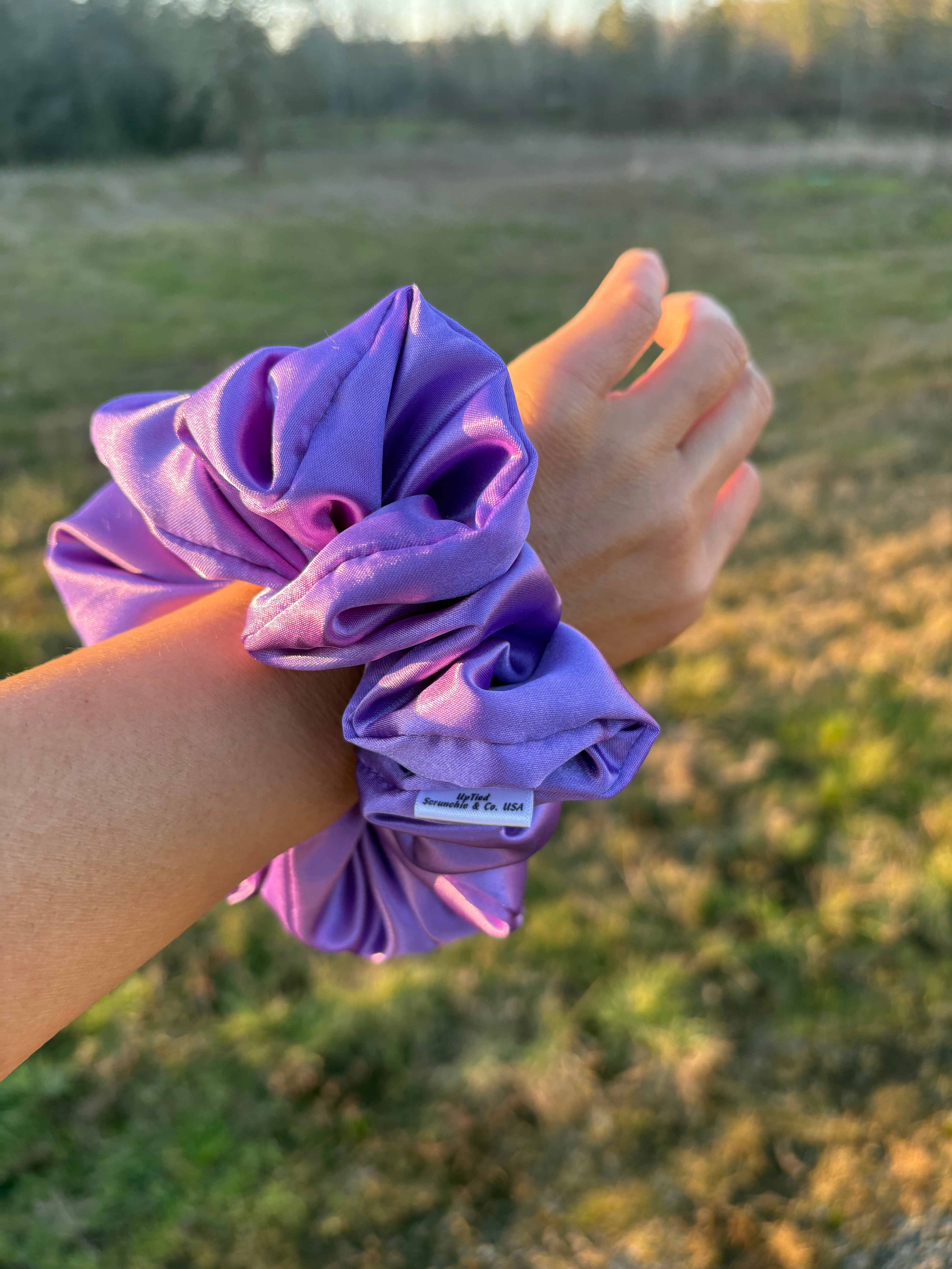 Holding It Together - Oversized Lavender Satin Scrunchie (XXL)