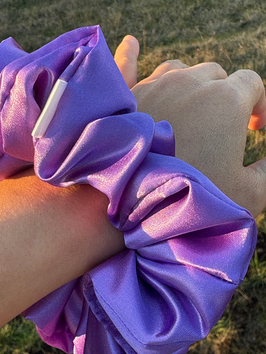 Holding It Together - Oversized Lavender Satin Scrunchie (XXL)