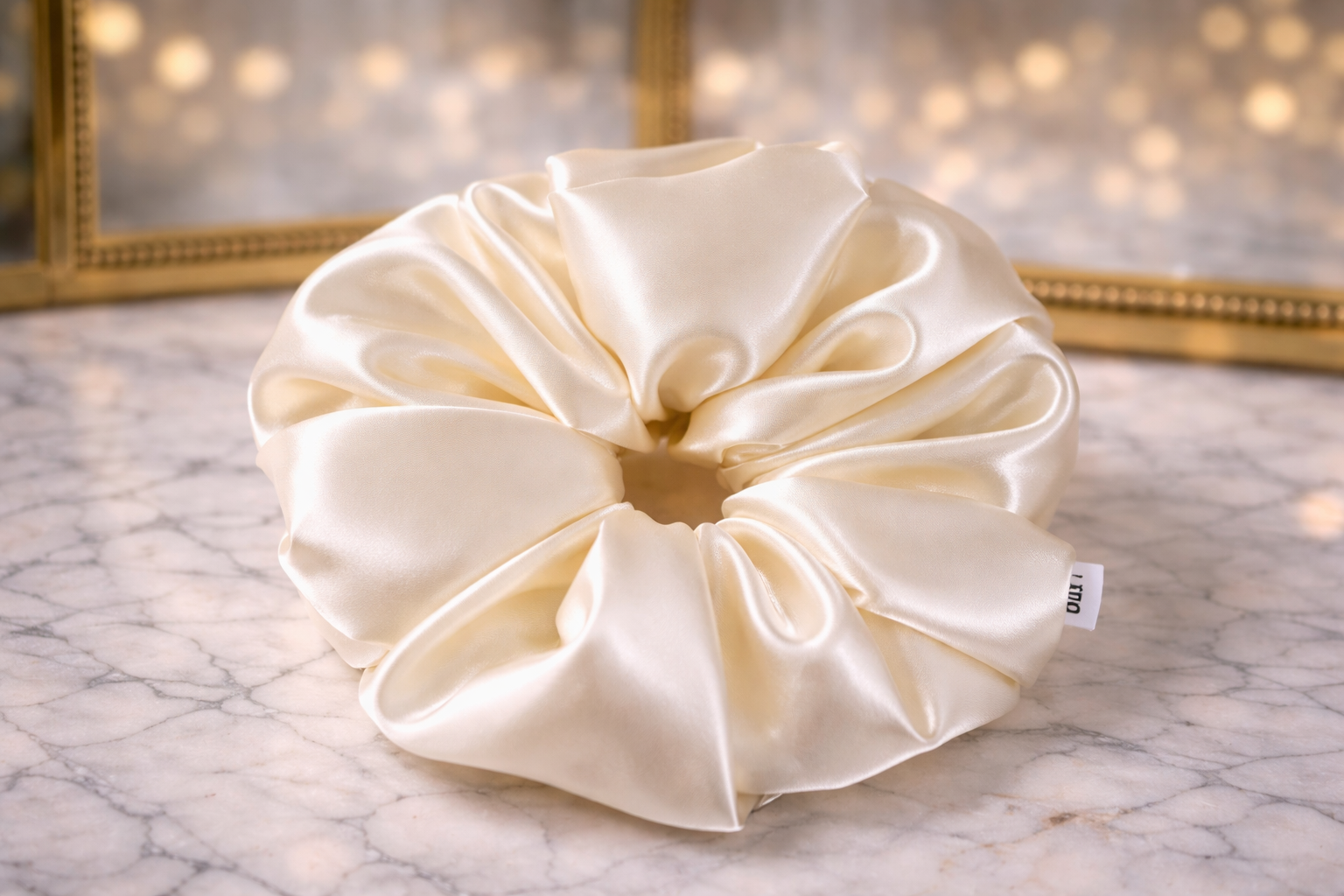 Amazing Grace - Oversized Light Yellow Satin Scrunchie (XXL)