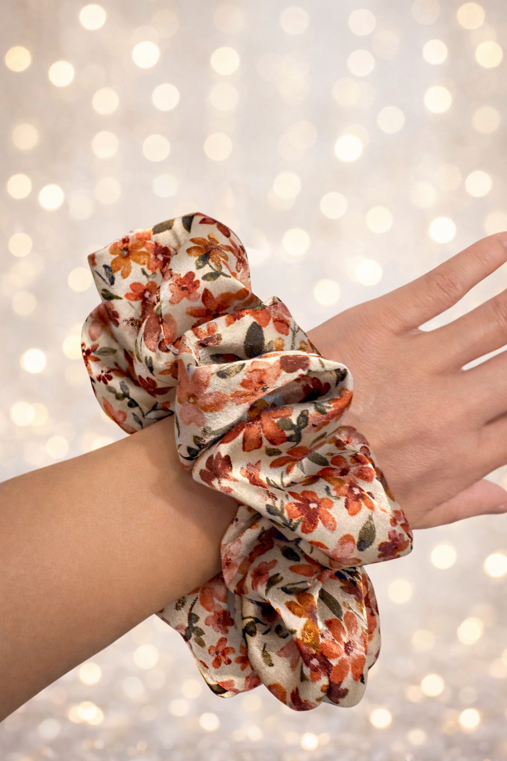 Take It Easy - Oversized Floral Satin Scrunchie (XXL)