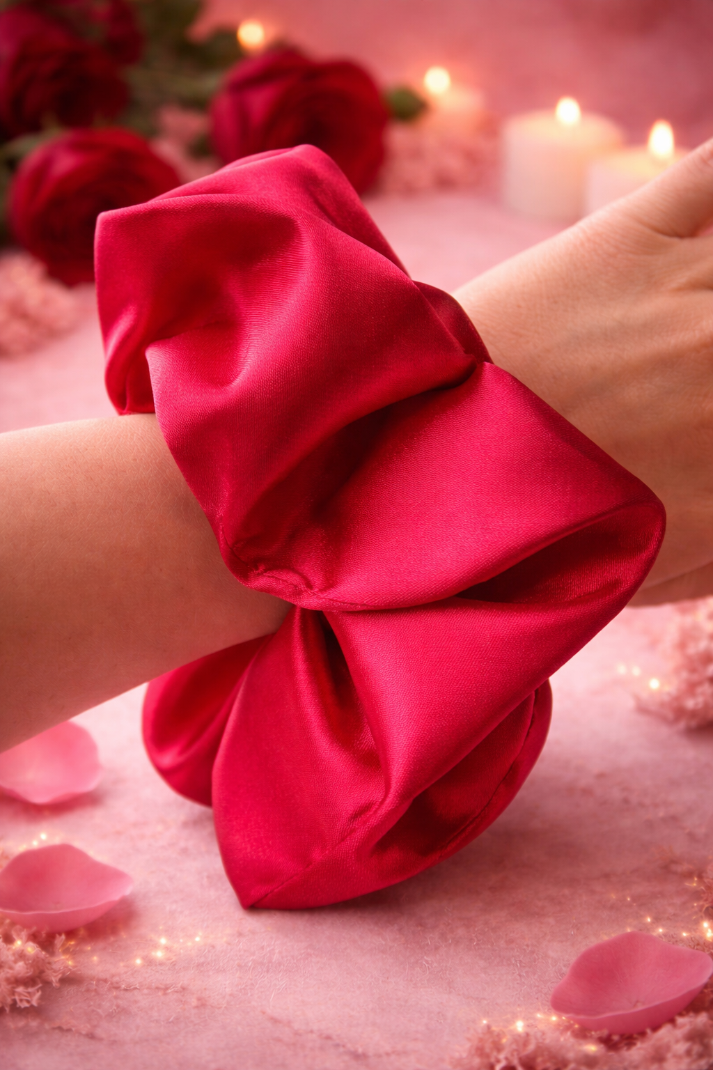 Why Are You So Obsessed? - Oversized Red Stretch Satin Scrunchie (XXL)