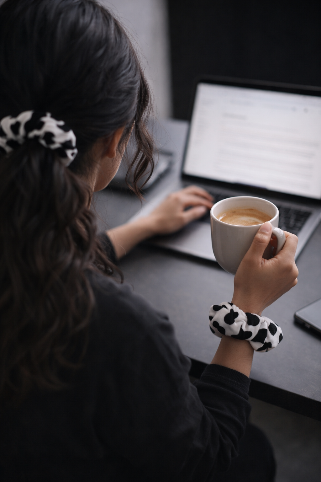 Still Moody - Oversized Black & White Satin Scrunchie (XXL)