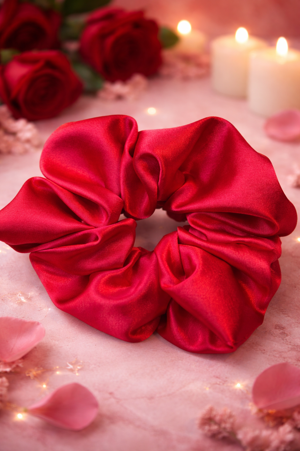 Why Are You So Obsessed? - Oversized Red Stretch Satin Scrunchie (XXL)