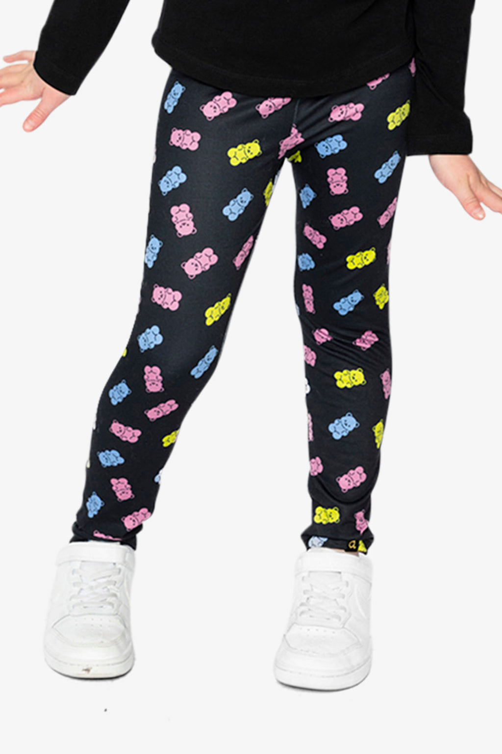 Printed Leggings Black Printed Gummy Bears-1