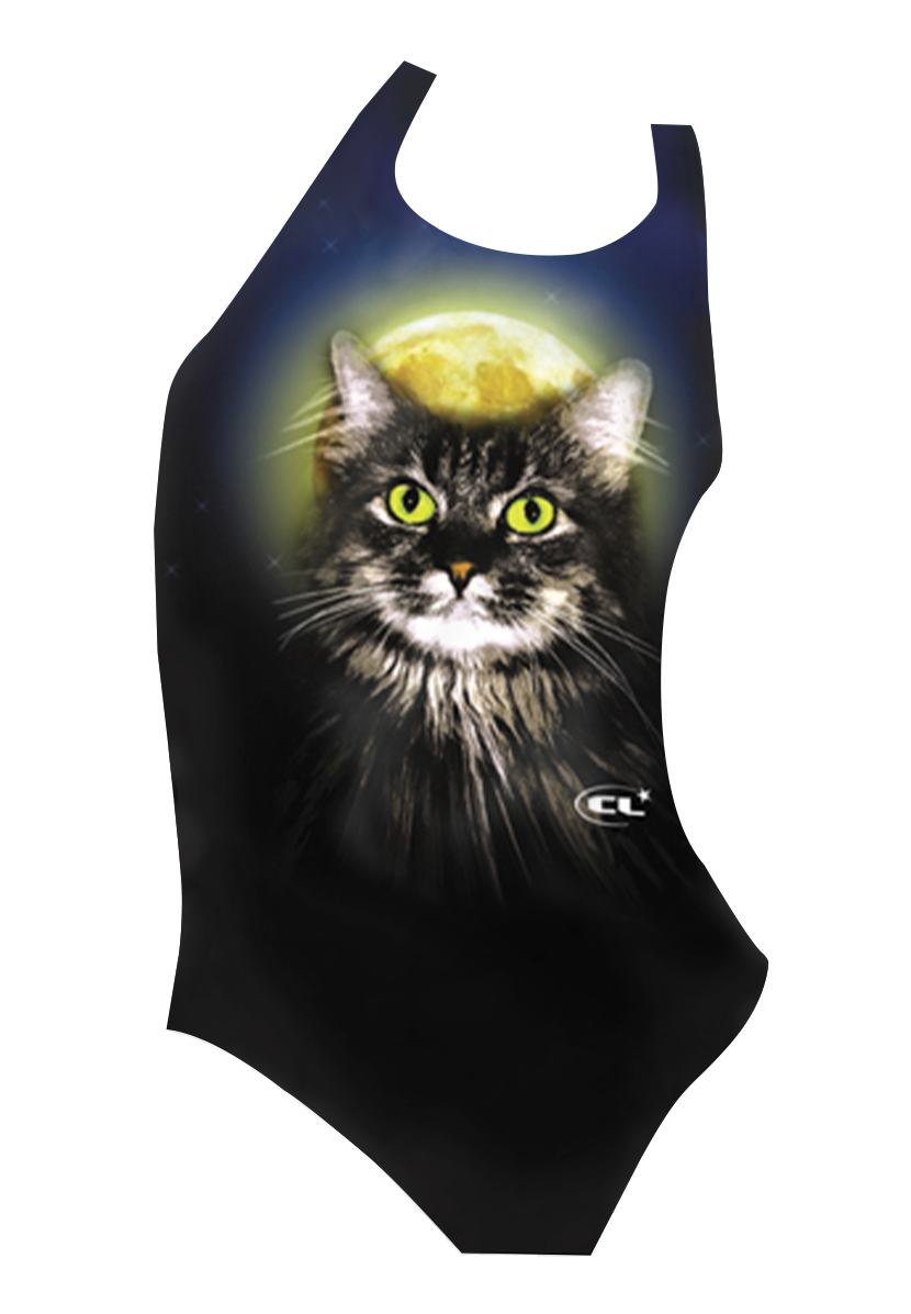 Ziggy_the_Cat Girl’s swimsuit / Cute Cat Print / Made in Canada