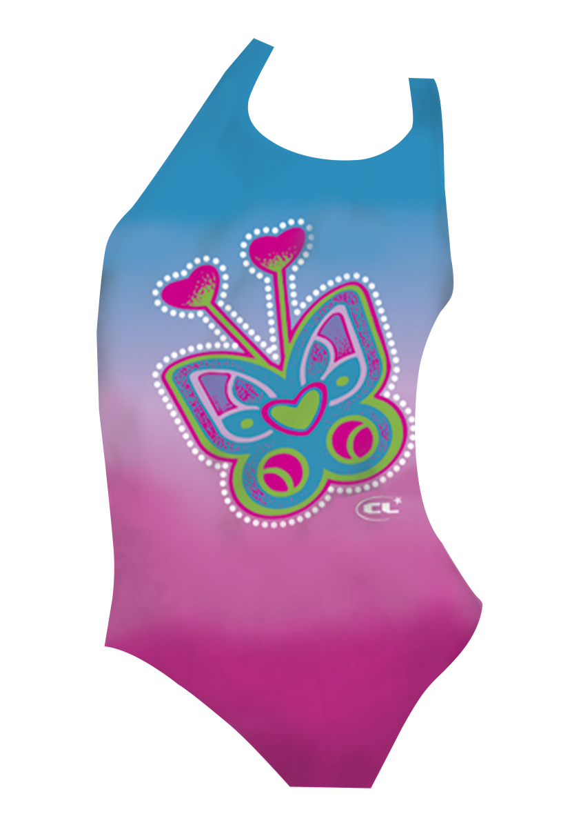 LuvBug Girl’s swimsuit / Butterfly Print / Made in Canada