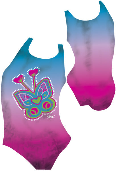 LuvBug Girl’s swimsuit / Butterfly Print / Made in Canada