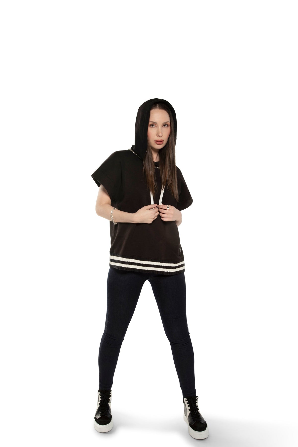 Short Sleeve Hoodie (Black)