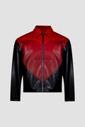Panel Heart Vegan Leather Jacket-0