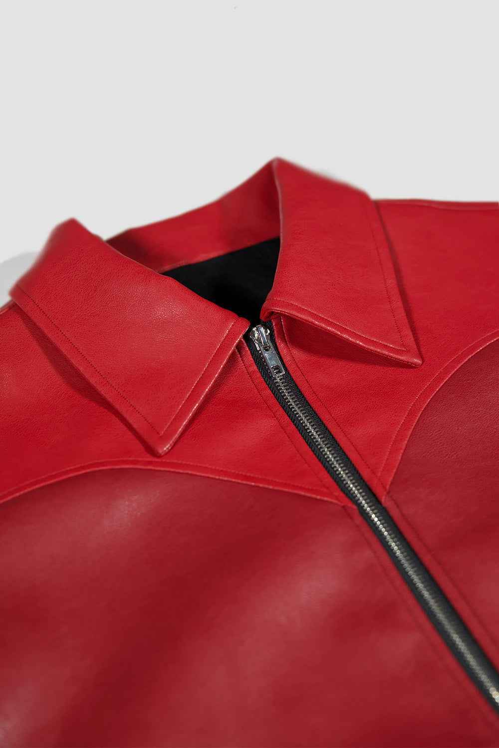 Panel Heart Vegan Leather Jacket-4
