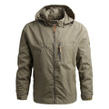 Men's Hooded Outdoor Zip-Front Windbreaker