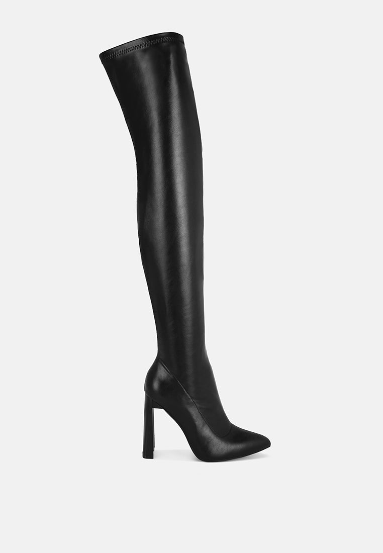 Amayara Stretchable Pointed Toe Long Boots-0