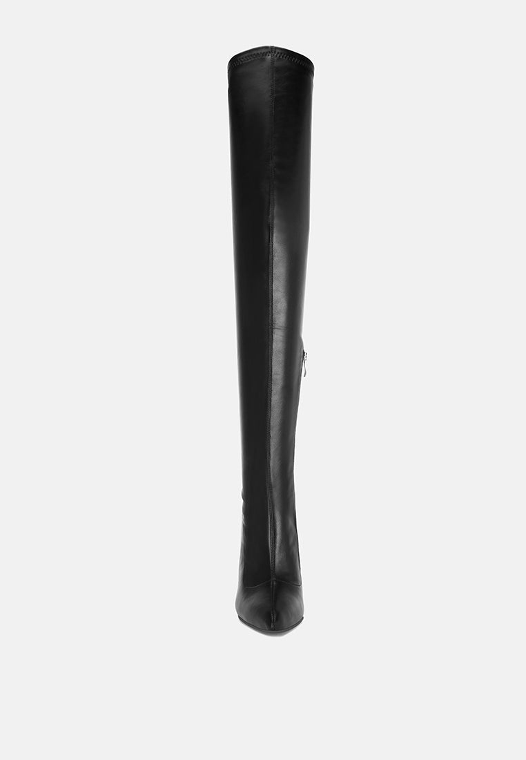Amayara Stretchable Pointed Toe Long Boots-3