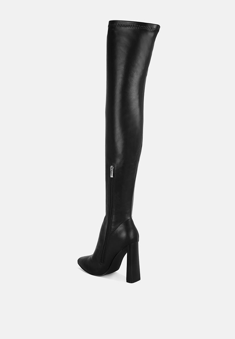 Amayara Stretchable Pointed Toe Long Boots-2