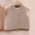 Baby Girls Sweaters Baby Girl Solid Sleeveless Pullover Vest Baby Boys Sweaters Knit Vest Kids Toddler Autumn Outerwear