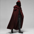 Medieval Vintage Hooded Loose Black Cloak Coats Windproof Trench Chic Winter Long Cape Poncho Gothic Mens Monk Cosplay