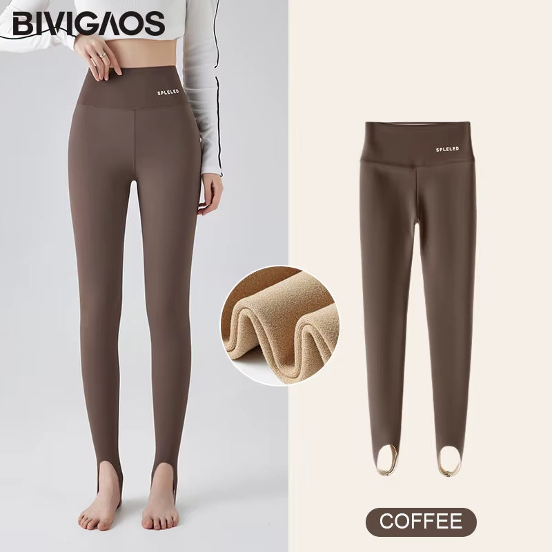 Autumn Winter New Rabbit Fleece Thicken Boots Leggings Women Slim Foot Pants Yoga Fitness Sports Warm Shark Leggings