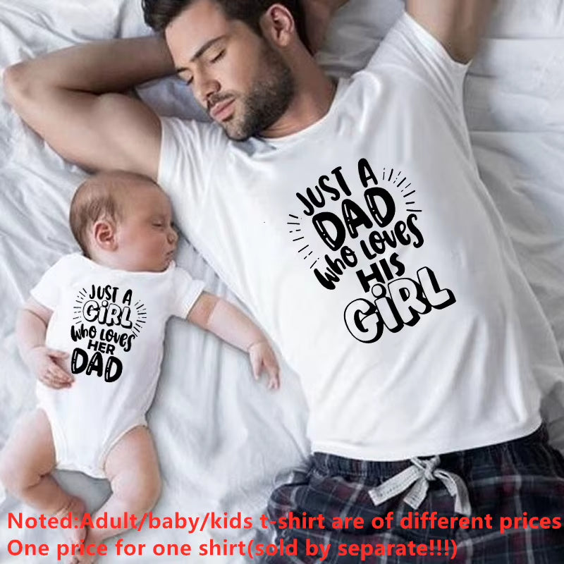 FUNNY Daddy and Daughter Shirts Dad Girl Family Look Tees Daddy and Me Shirts Daddy and His Girl Summer Family Matching Clothes