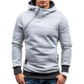New Casual Solid Mens Hoodies Diagonal Zipper Long Sleeve Hoodie Sweatshirts Men Hoody Pullover Sweatshirt Hooded Sweat Homme
