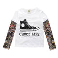 2026 Boy Clothes Cotton T-Shirt Long Sleeve Children Tee Shirts Novelty Tattoo Sleeve Baby Girl Tops Kids Clothes Children Cool