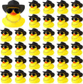 12/24/36 Sets Cowboy Rubber Ducks Bulk for Ducking Cool Rubber Ducks Rubber Ducks with Mini Hat Necklace Party Favors