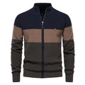 2023 New Autumn and Winter Patchwork Color Sweater for Men Zipper Cardigans for Men High Quality Youth Men Cotton Sweater