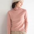 Woman Solid Wool Sweaters 100%Wool Turtleneck Plain Pullovers 2021 Fall Winter Bottoming Shirts Knitwear