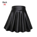 High Waist Elastic Mini Short Skirt Women Faux Leather Skirts