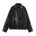 2026 Spring Summer Brown Business Casual Faux Leather Women Jackets Chic Valentine‘S Day Spliced Zipper Ladies Jackets