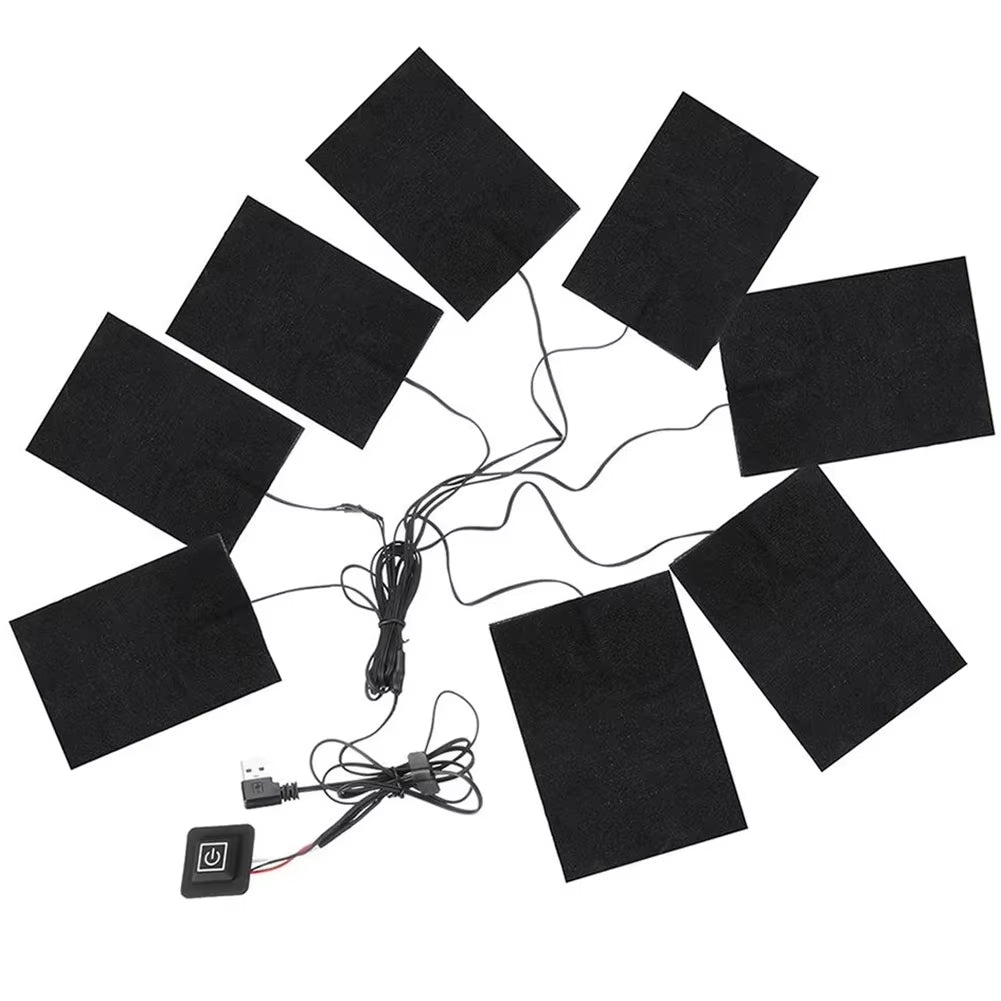 3 Levels Electric Cloth Heater USB Heating Pads Outdoor Thermal Winter Heating Vest Pads Vest Heater for DIY Heated Clothing