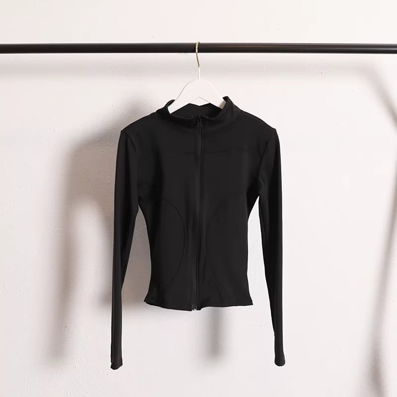 Yoga Jacket Coat Flexible Active Wear Women Zip up Gym Sports Fitness Casual Jackets with Thumb Holes