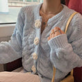 Neploe Cropped Sweater Korean Cardigan Crop Top 2025 Fashion Sweaters Sueter Coat Crochet Flower Cardigans Women Knit Pull Femme