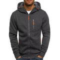 Men'S Hoodies Long Sleeve Sweatshirt Zipper Design Hooded Sweatshirt for Men Clothing Sportswear Slim Fit Casual Jacket