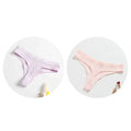 2 Pcs G-String Panties Cotton Women Sexy Underpants Ladies Ribbed Thong Solid Color Low Waist Bikini Briefs Underwear plus Size