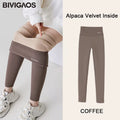New Autumn Winter Alpaca Velvet Shark Leggings Women'S Fleece Thickened Warm Leggings Seamless Casual Leggings