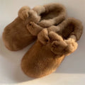 Women'S High-End Fur Baotou Slippers Winter Comfort and Warmth Luxury Mink Fur Flats Indoor Slip-On Slippers for Lazy People