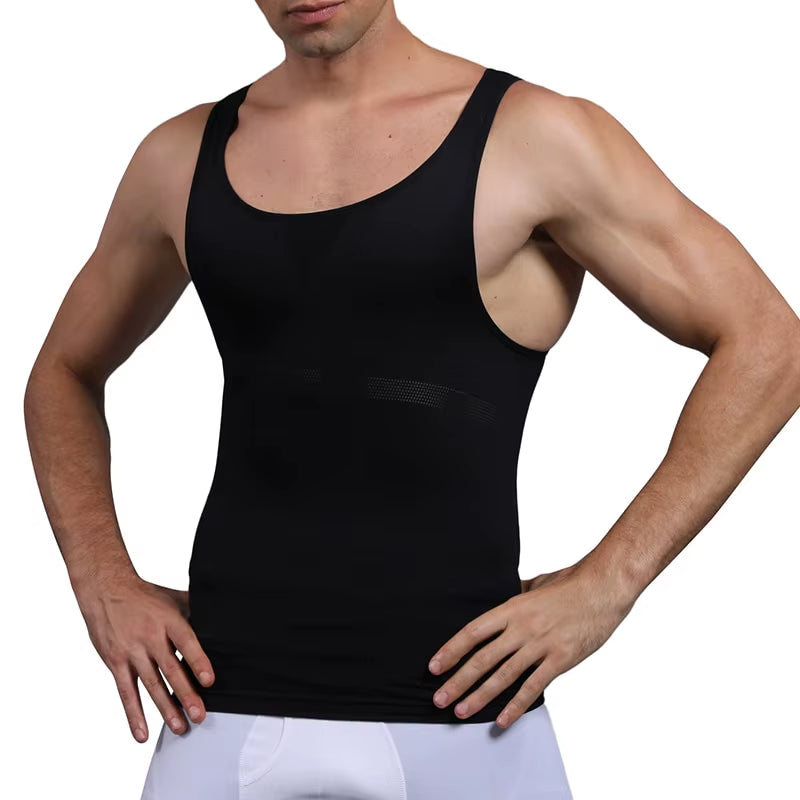 Men Body Shaper Slimming T Shirt Compression Shirts Gynecomastia Undershirt Waist Trainer Muscle Tank Tops Weight Loss Shapewear