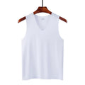 Silk Tank Tops Seamless Mens Vest Sleeveless Sport Bodysuit Vest for Men Clothing Plain Casual Summer Tank Undershirts Cool Gym
