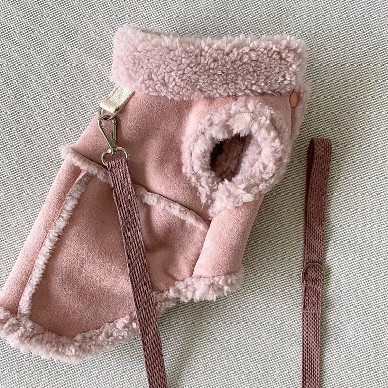 Classic Solid Dog Vests Winter Fleece Warm Pet Dog Clothes for Small Medium Dogs Jackets Cats Fall Clothes Traction Warm Vest