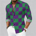 Carnival Men'S Graphic Plaid Shirt Button up Shirt Long Sleeve Casual Comfortable Resort Outdoor Streetwear Holiday Spring Fall