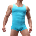 Men Undershirts Leotard Ice Silk Seamless Bodysuits Sous Vetement Sports Fitness Singlet Jumpsuit Slip Homme Underwear Sleepwear